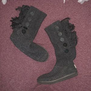 Ugg Australia Knit Fringe Boots